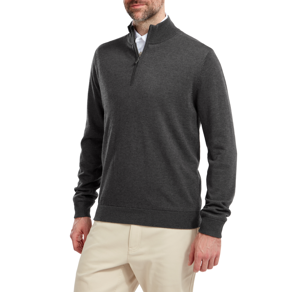 Footjoy | 90212 | Wool Blend 1/2 Zip Lined Pullover | Charcoal