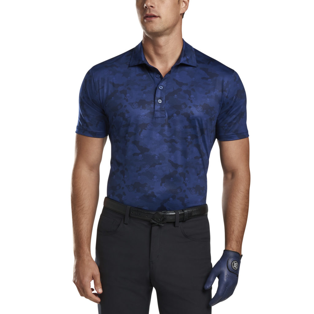 G/Fore | G4MS22K15 | Mens | Icon Camo Jersey Polo | Blue Print