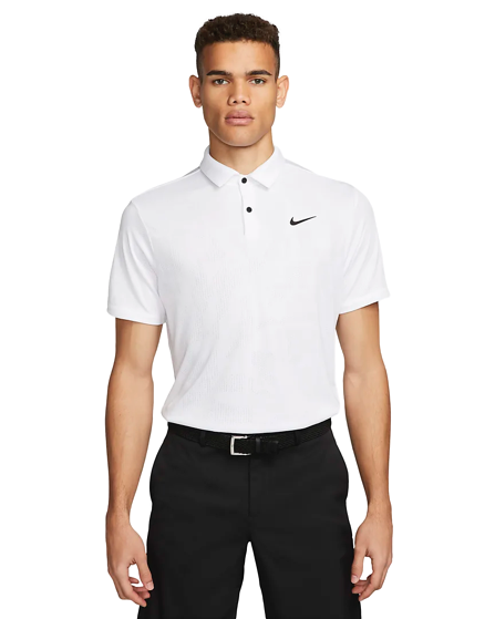 Nike | DR5303-100 |  Dri-Fit Men's Jacquard Golf Polo | White
